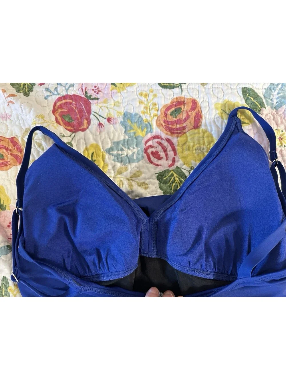Tommy Bahama 1Pc Cobalt Blue Classic Swimsuit Slimming Tummy Control Size 16 EUC